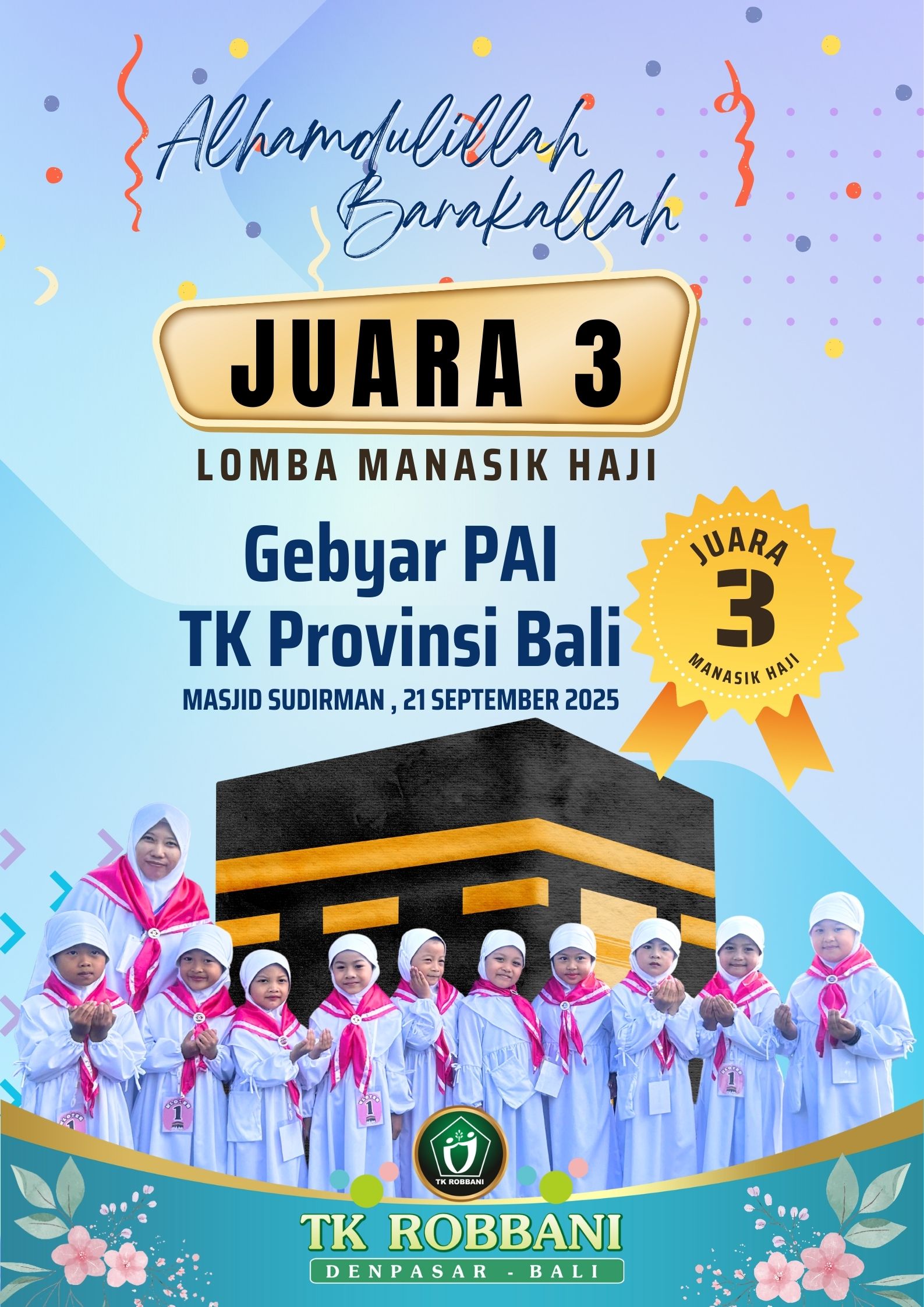 Ucapan Selamat dan Sukses juara 3